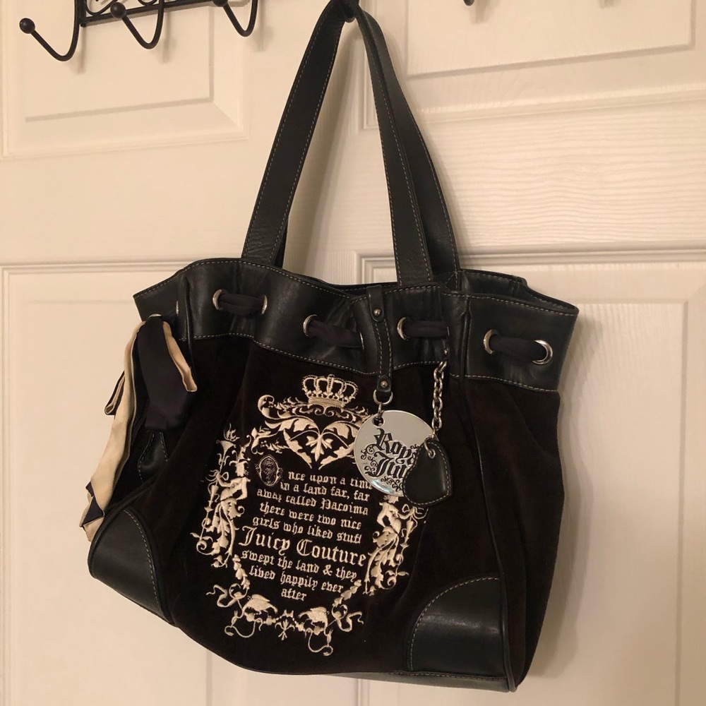 Juicy Couture dark brown velour bag